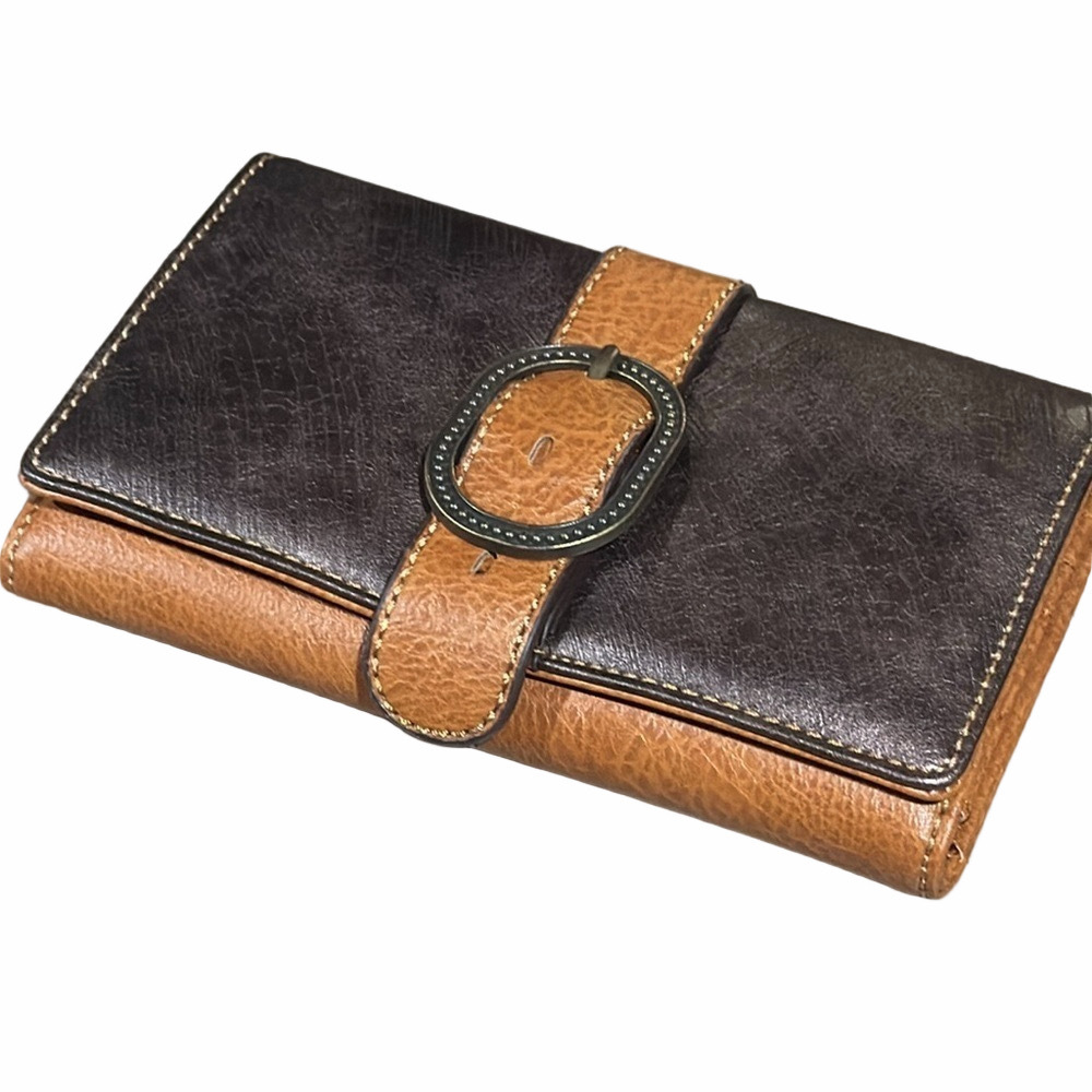 Catchfly Brown Metallic Large Flap Wallet NWT - Picture 3 of 9